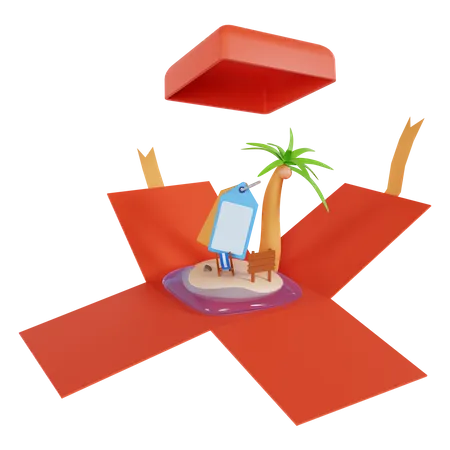 Viaje sorpresa  3D Illustration