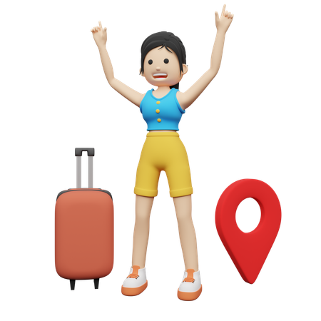 Viajero que busca la ubicación para llegar a su destino  3D Icon