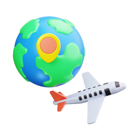 Viaje aéreo  3D Icon