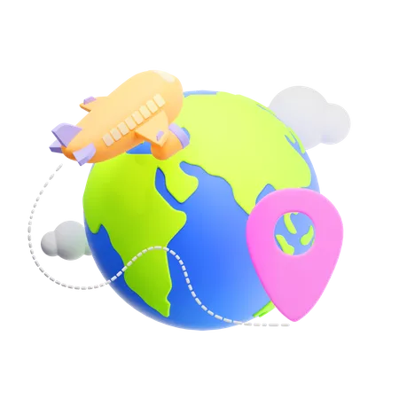 Viajes mundiales  3D Icon