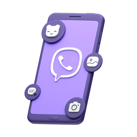 スマートフォンのViber  3D Icon