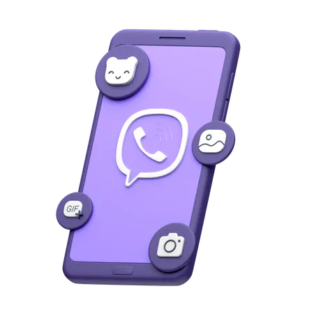 Viber auf dem Smartphone  3D Icon