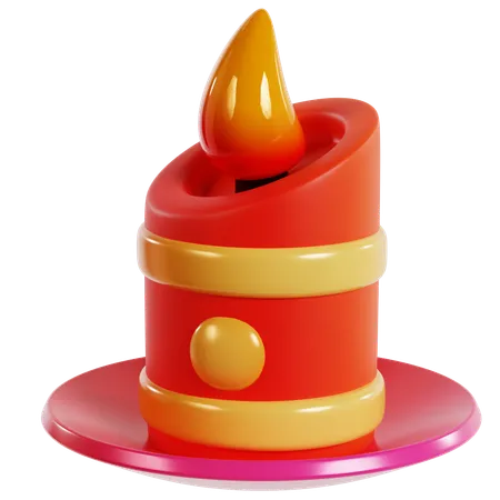 Vibrant Festive Chinese Candle  3D Icon