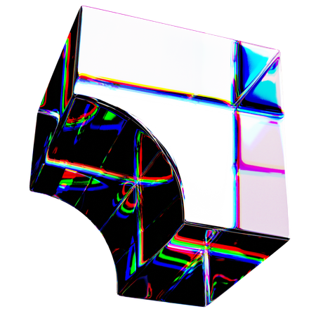 Vibrant Glass Dispersion Shape  3D Icon