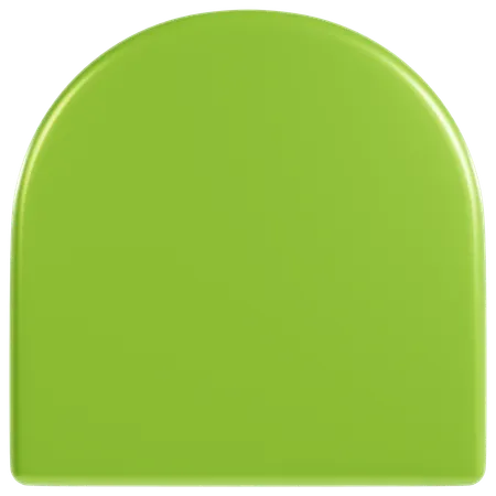 Vibrant Green Bold Shape  3D Icon