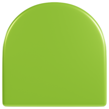 Vibrant Green Bold Shape  3D Icon