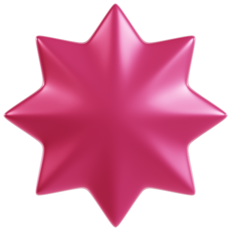 Vibrant Pink Star Design  3D Icon