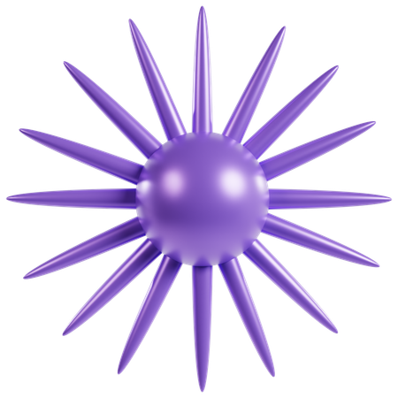 Vibrant Purple Spiky Sphere  3D Icon