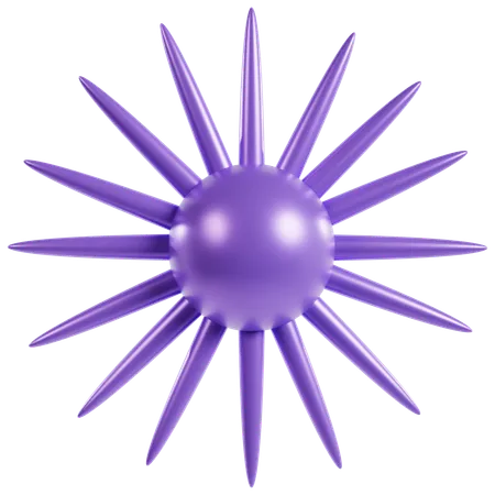 Vibrant Purple Spiky Sphere  3D Icon