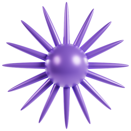 Vibrant Purple Spiky Sphere  3D Icon