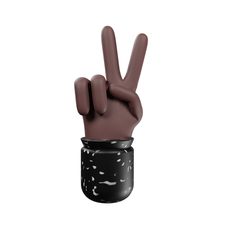 Geste de la main de la victoire  3D Illustration