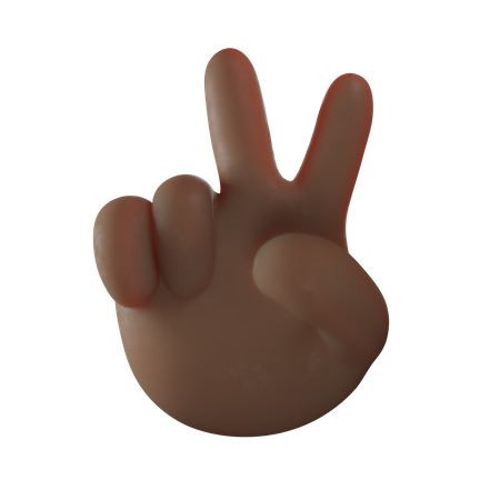 Geste de la main de la victoire  3D Illustration