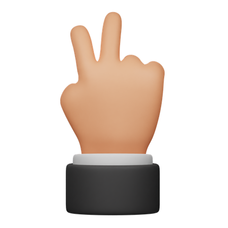 Victory Hand Gesture  3D Icon