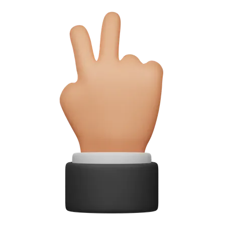 Victory Hand Gesture  3D Icon