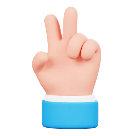 Victory Hand Gesture  3D Icon