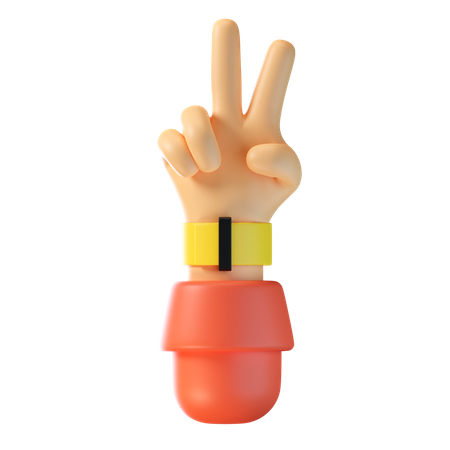 Victory Hand Gesture  3D Icon