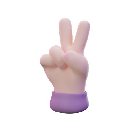 Victory Hand Gesture  3D Icon