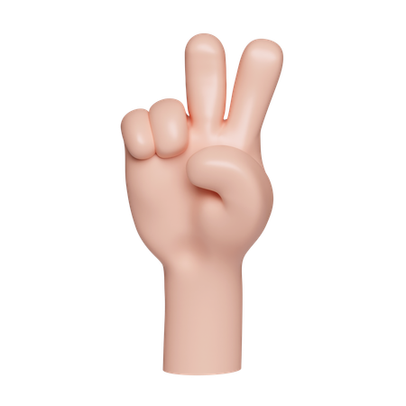 Victory Hand Gesture  3D Icon