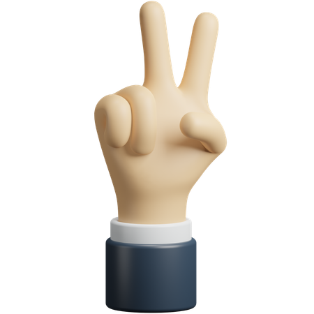 Victory hand gesture  3D Icon