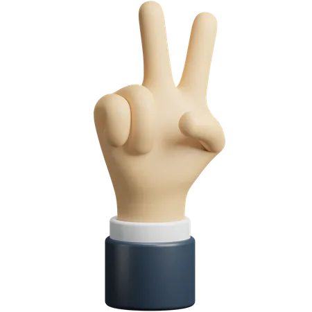 Victory hand gesture  3D Icon