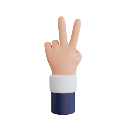 Victory Hand Gesture  3D Icon