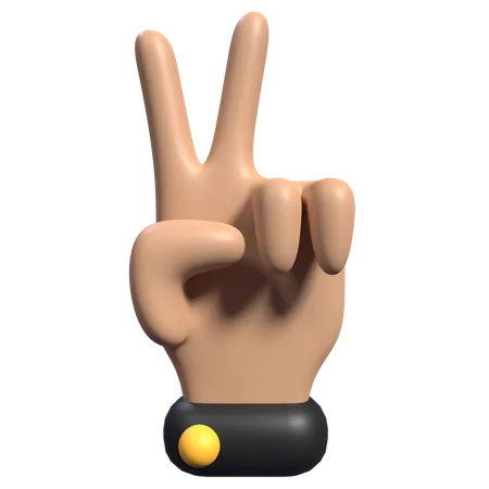 Victory Hand Gesture  3D Icon