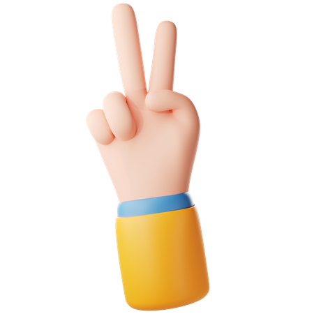 Victory Hand Gesture  3D Icon