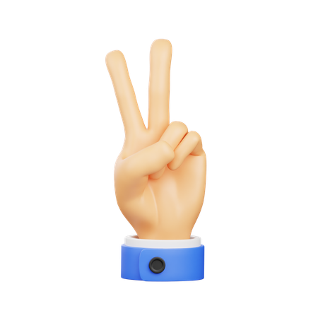 Victory Hand Gesture  3D Icon