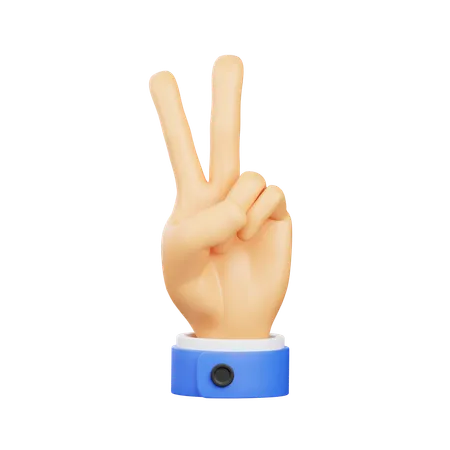 Victory Hand Gesture  3D Icon