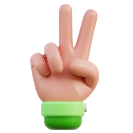 Victory hand gesture  3D Icon