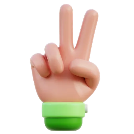 Victory hand gesture  3D Icon