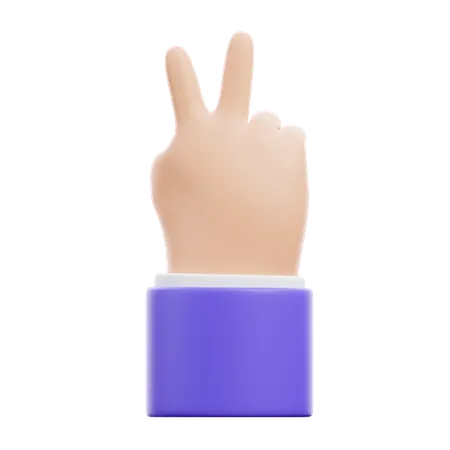 Victory Hand Gesture  3D Icon