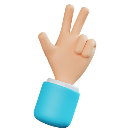 Victory Hand Gesture  3D Icon