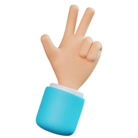 Victory Hand Gesture  3D Icon