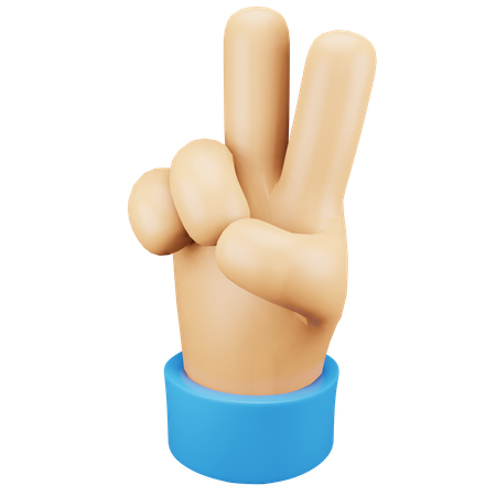 Victory Hand Gesture  3D Icon