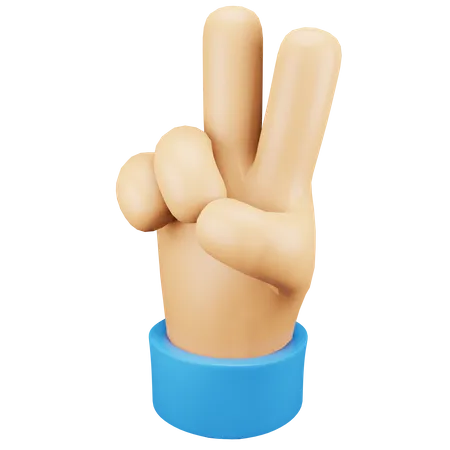 Victory Hand Gesture  3D Icon