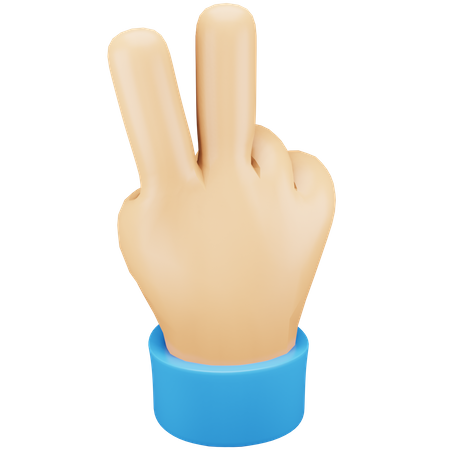 Victory Hand Gesture  3D Icon