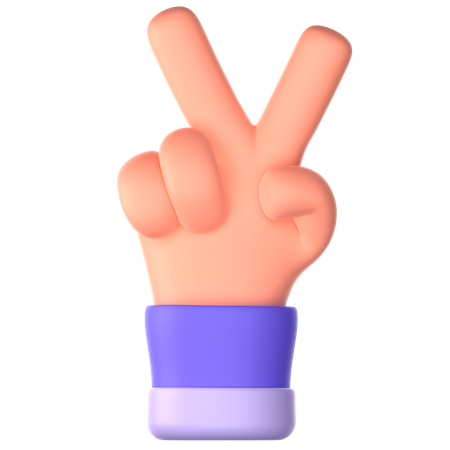 Victory Hand Gesture  3D Icon