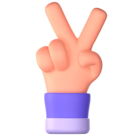 Victory Hand Gesture  3D Icon