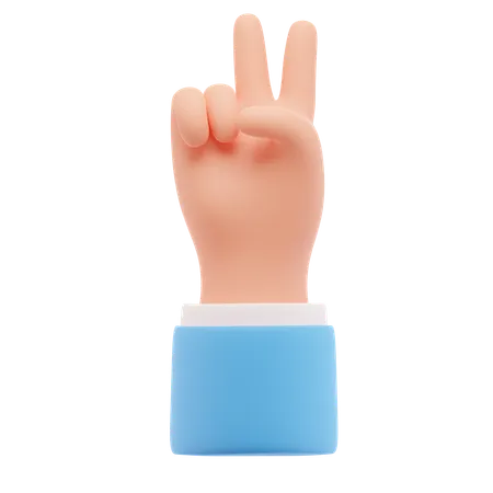 Victory hand gesture  3D Icon