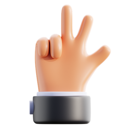 Victory Hand Gesture  3D Icon