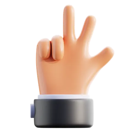 Victory Hand Gesture  3D Icon