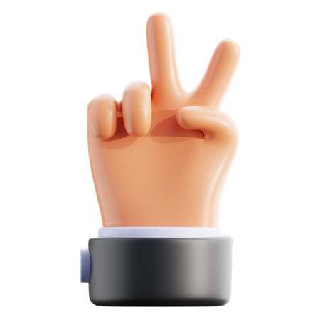 Victory Hand Gesture  3D Icon