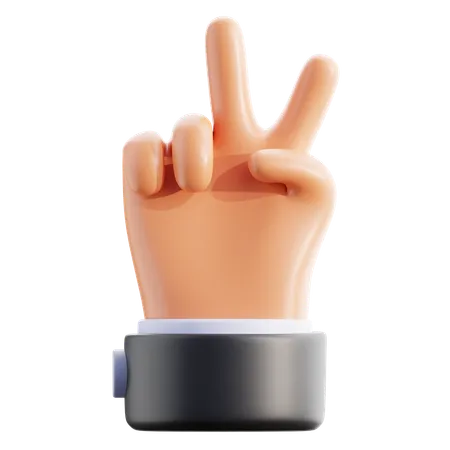 Victory Hand Gesture  3D Icon