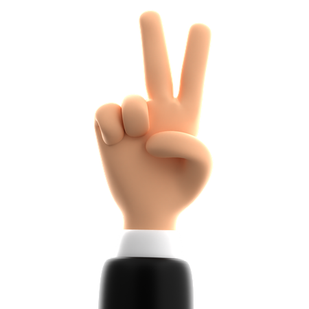 Victory Hand Gesture  3D Icon