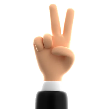 Victory Hand Gesture  3D Icon