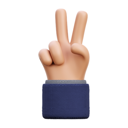Victory hand gesture  3D Icon