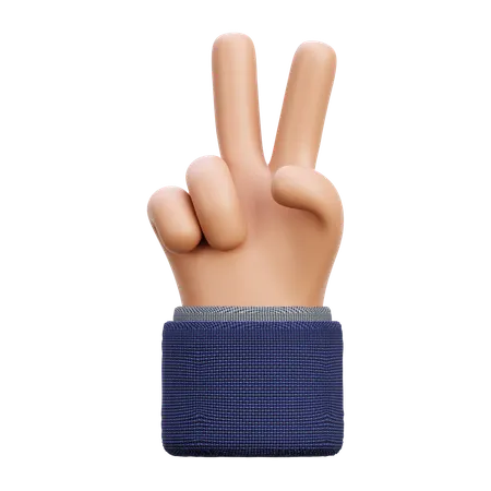 Victory hand gesture  3D Icon