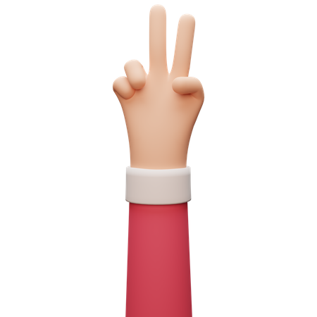 Victory Hand Gesture  3D Icon
