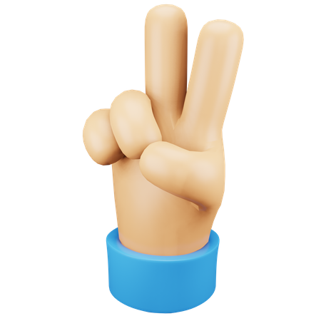 Victory Hand Gesture  3D Icon
